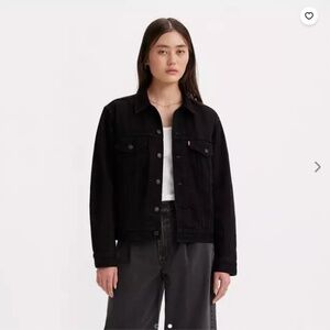 Levi's Women's Ex-Boyfriend Trucker Jacket - Yes Black - Size Small